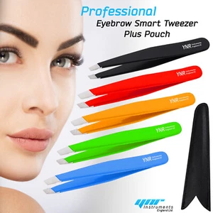 Eyebrow Tweezers Slant Professional Beauty Eyebrow Hair Pluckers Stainless Steel - Picture 1 of 35
