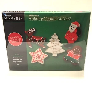 Tovolo Cookie Cutters Element Holiday Tin Christmas Reindeer Santa Gingerbread - Bild 1 von 4