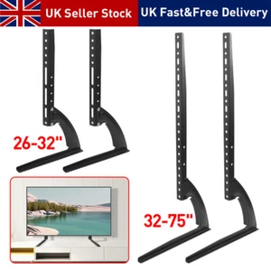 Universal Top TV Table Stand Leg Mount LED LCD Flat Screen 26-75 inch TV Bracket - Picture 1 of 26