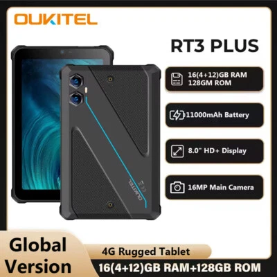 Oukitel RT3 Plus 4G Tablet 8'' HD+ 16MP 11000mAh Android 15 IP68 Global Version - Image 1 of 4