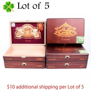 Lot of 5 Perez Carrillo Encore Majestic Empty Wood Cigar Box 9.75" x 6.5" x 2" - Picture 1 of 12