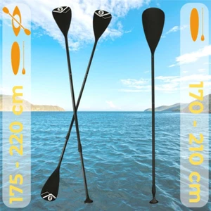 Paddel 3 Teile Aluminium Schwarz Voll Verstellbar 170cm Zu 220cm für Kajak / SUP - Bild 1 von 25