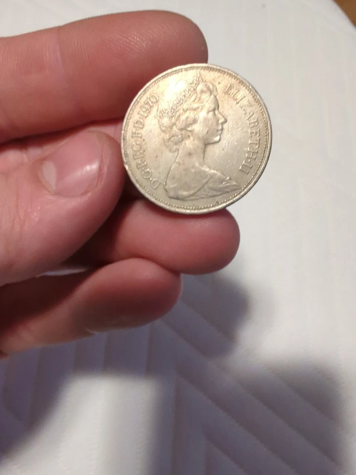 1970 10 NOVA MOEDA PENCE REINO UNIDO - RAINHA ELIZABETH II - Imagem 1 de 2
