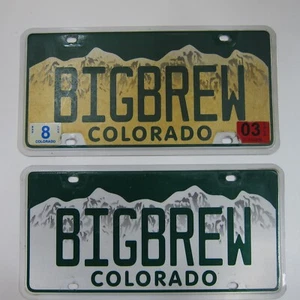 2003 Colorado 'BIGBREW' License Plates (Set of 2 Plates) - Picture 1 of 1