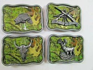 Lote Mixto de 4 Hebillas de Cinturón Camufladas Verde Occidental Nuevo Vendedor de EE. UU. - Imagen 1 de 4