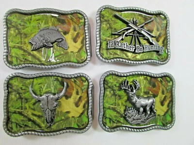Lote Mixto de 4 Hebillas de Cinturón Camufladas Verde Occidental Nuevo Vendedor de EE. UU. Foto 1 de 4