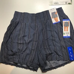 Three Dots Shorts Womens Large Blue Pattern Pull On Boho Summer Vacation NEW - Picture 1 of 13
