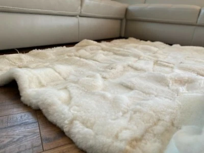 Vente Véritable Fourrure Tapis Couverture, Jeté de Lit Toscana Laine Mouton Peau - Photo 1/4