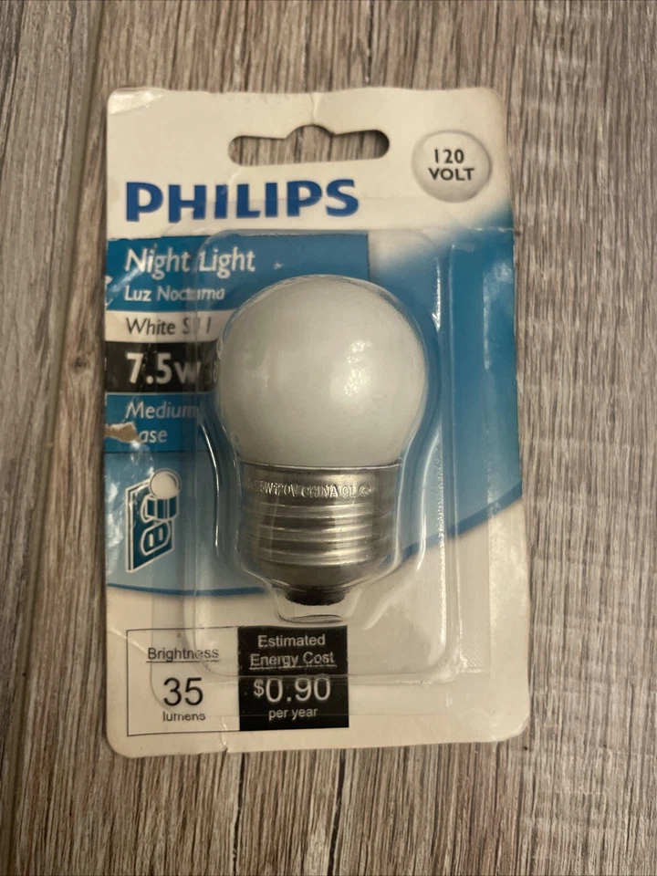 Philips Night Light Bulb 7.5w White S11 Medium Base 120V NEW OS* Sealed - Image 1 of 2