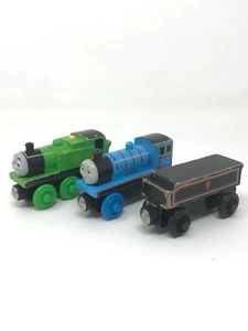 Thomas & Friends Wooden Railway Oliver Edward & Donald’s Tender Flat Lot Of 3 - Picture 1 of 11