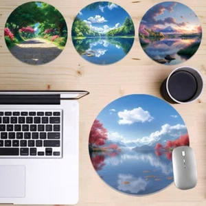 Tapis de souris de jeu de bureau en cuir PU ordinateur portable PC Macbook 22 cm x 22 cm - Photo 1/16