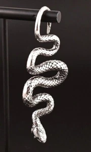 1x 12g 2mm Snake Serpent Heavy Gauge Ear Weight Hanger Long Drop Earing Piercing - Picture 1 of 5