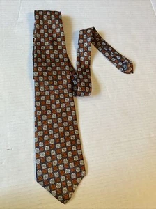 Ketch Bronze/Silver/Gray Checkered 100% Polyester Tie Necktie 57"x3.75" - Picture 1 of 4