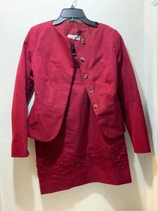 Yves Saint Laurent Damen Anzug Jacke Rock 36/38 Set Rot " - Bild 1 von 19