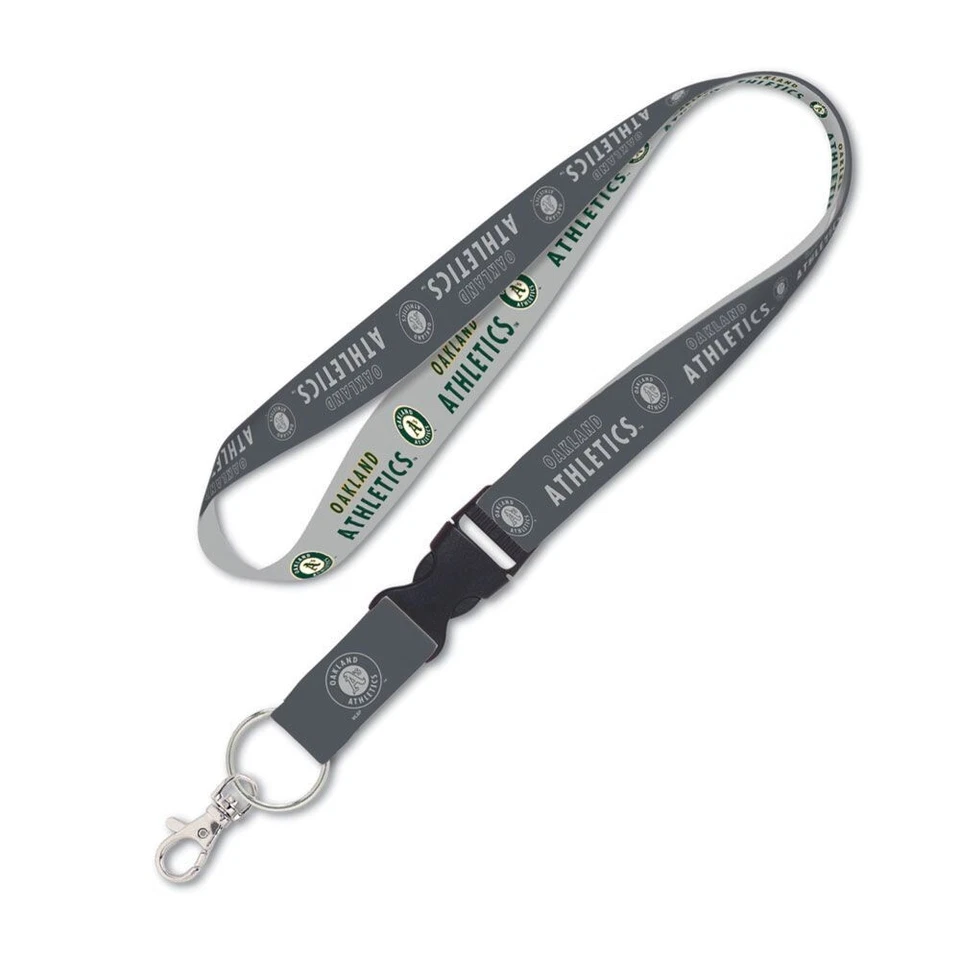 OAKLAND ATHLETICS CHARCOAL LANYARD DETACHABLE BUCKLE NEW WINCRAFT 👀 - Image 1 of 1