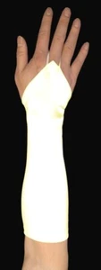 15" Ivory Fingerless Elbow Length Stretch Satin Bridal Wedding Gown Dress Gloves - Picture 1 of 1