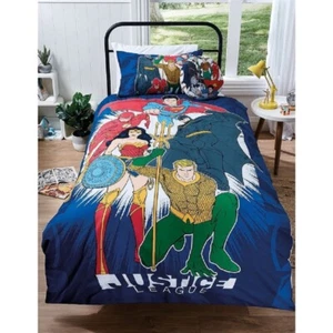 DC Comics Justice League Hero Double Bed Quilt Cover Set - Picture 1 of 1