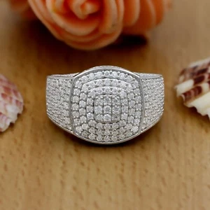 2,25 Karat großer Moissanit Iced Out Hip Hop Ring für Herren, 925 Sterlingsilber Ring - Bild 1 von 8
