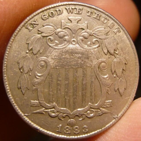 1883 Shield Nickel Die Cracks, Doubling on date Cover