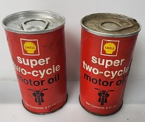 Shell Super Motor Oil Two-Cycle Motor Oil 6 Oz Cardboard with Metal NEW Lot 2 - Picture 1 of 13