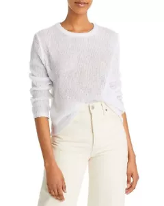 Vince Women's Bracelet 3/4 Sleeve Crewneck Sweater White Knit Lightweight XS - Picture 1 of 14