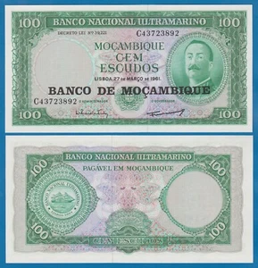 Mozambique 100 Escudos P 117 a 1961 UNC - Picture 1 of 1