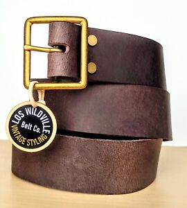 Brass buckle Real leather brown belt. Waist 32" to 36"  heavy duty