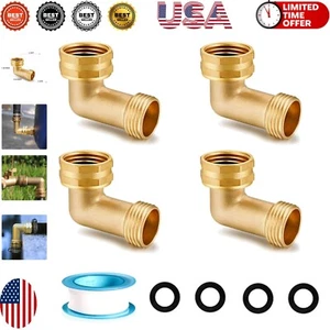 Rust-Proof Brass Hose Elbow Connectors - 90 Degree Adapter for Easy Installation - Picture 1 of 8