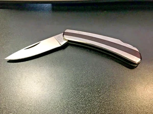 Klein Tools Inc Knife Made In Japan Model 44034 Lockback Wood Inlay Handle - Picture 1 of 6