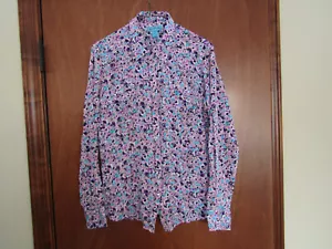 COWGIRL UP WESTERN RODEO SPARKLING RHINESTONES METALLIC PIPING SPECKLED SHIRT L - Picture 1 of 13