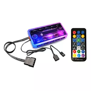 PC Cooling Fan Hub RGB Fan ARGB Controller Remote Control Computer Case Adapter - Picture 1 of 12