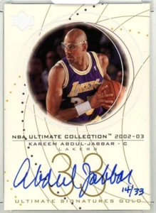 2002-03 UD Ultimate Collection Kareem Abdul-Jabbar Ultimate Autograph Gold /33 - Picture 1 of 2