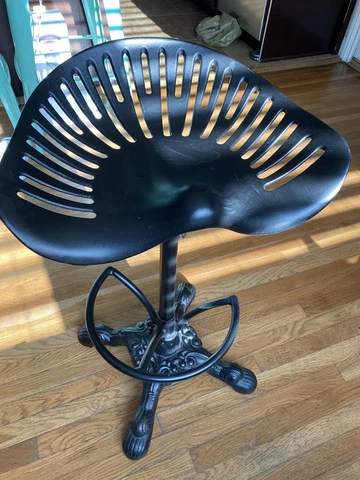 Cast Iron Ornate Saddle Bar chair - Art Deco, Steam Punk, Rare High Quality Cover