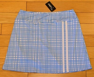 Novo com etiquetas Golftini Day Drinking 17" Skort de Golfe Feminino Pull-On-Pequeno @$115 Estampa NAVY - Imagem 1 de 4