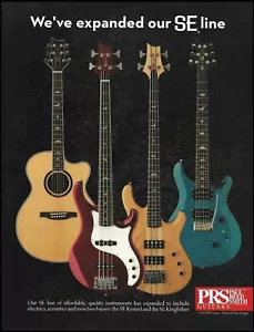 Guitarra eléctrica y acústica PRS SE 2014 + Bajo Kestrel Kingfisher 8 x 11 impresión de anuncio - Imagen 1 de 3