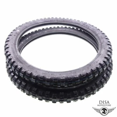 Cross Enduro Reifen Satz 2.25 x 17 Zoll 2 1/4 x 17 für Mofa Moped Optima Flory - Bild 1 von 3