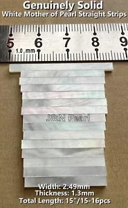 Ancho: 2,49 mm J&N Perla Genuina Madreperla Tiras Rectas Incrustación Purfling - Imagen 1 de 3