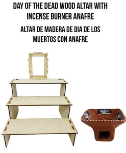 Altar De Ofrenda Dia DMuertos Madera Day Of The Dead Offering Wood Altar Burner - Picture 1 of 11