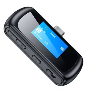 Type-C Car Wireless Bluetooth 5.0 Transmitter Receiver Audio 3.5mm Aux Adapter - Picture 1 of 10