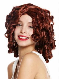 Red Wig Medieval Pirate Baroque Biedermeier Corkscrew Curls 6006A-130 - Picture 1 of 4