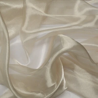 Blush White Silver Metallic Silk Organza, 44" Wide, By The Yard (TS-7203) - Image 1 of 3