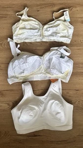 Lot of 3 Women's Bra Size 34E, 40DD, 42DD Various Brands Styles White *NWT* - Picture 1 of 20