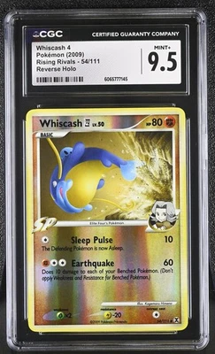 CGC 9.5 Whiscash 54/111 Reverse Holo Rising Rivals Pokémon Card - Image 1 of 2