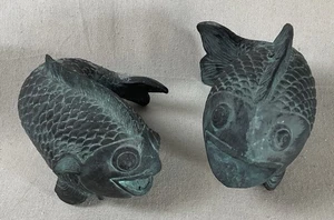 Vtg Artline Koi Fish Statue Art Sculpture Fishing Home Decor Fisherman Lot Of 2 - Picture 1 of 10