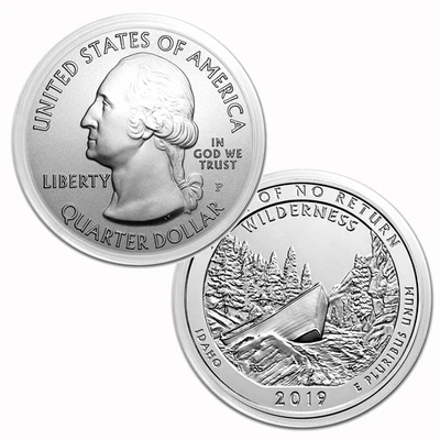 2019 $.25 5 oz Silver America the Beautiful Frank Church River Idaho - Image 1 of 3
