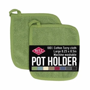Terry Potholder & Hot Pad: Heat Resistant, Durable 100% Cotton – Ergonomicall... - Picture 1 of 6