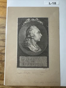 Joseph von Sonnenfels - ANTIQUE ENGRAVING / LITHO COLLECTABLE  L-18 - Picture 1 of 13