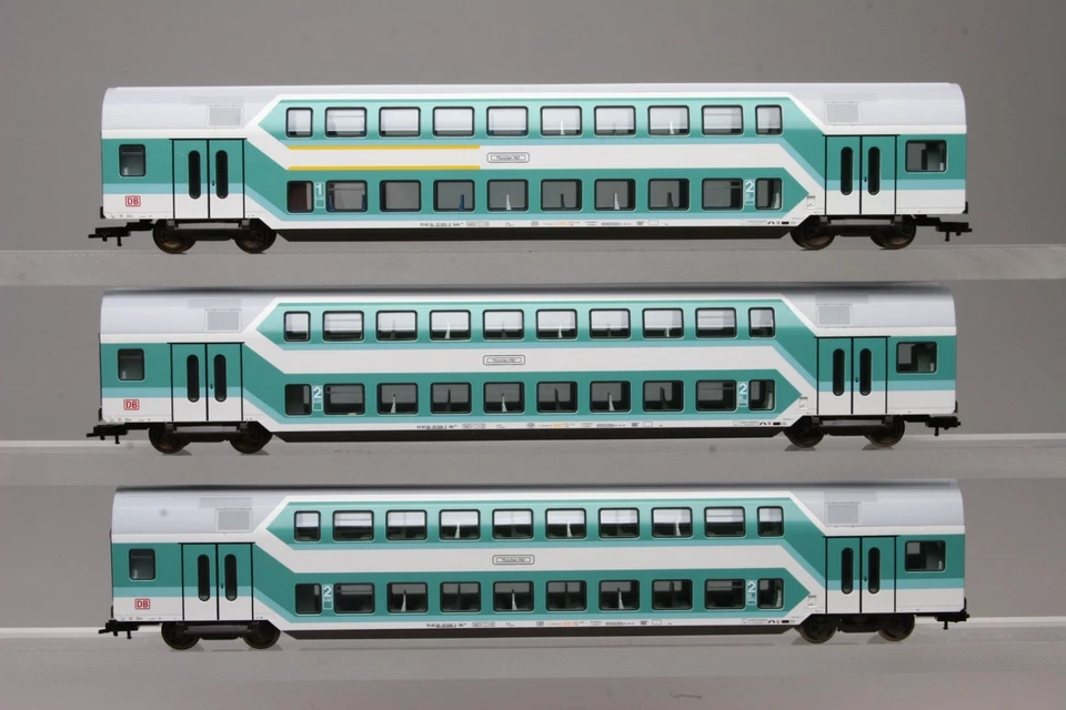 3 Fleischmann DB Doppelstock Nahverkehrs Wagen Zug 5121 5122 K OVP neuw ABD-2049 - Bild 1 von 1