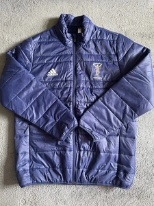 Adidas Harlequins Rugby Puffer Jacket Blue Men’s Large. Zipped pockets. - Picture 1 of 7