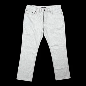 John Varvatos Pants Mens 34x27 Gray Skull Button Fly Straight Stretch Cotton EUC - Picture 1 of 14